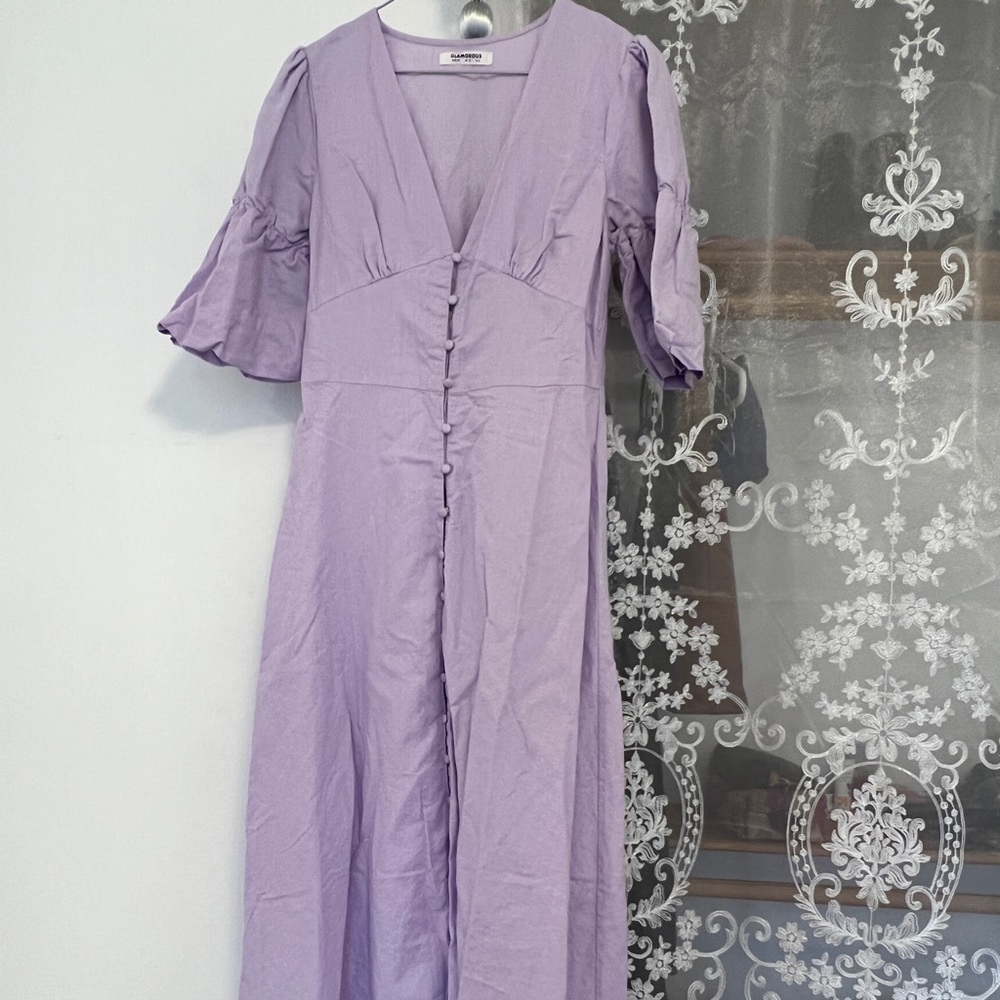 Glamorous maxi dress with puffed sleeves *modest & adorable*